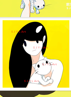 易梦玲同款天野健维纳斯猫版画