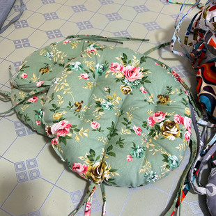 帆布圆形高脚凳子垫 超大圆垫子 吊篮椅垫 圆餐椅绑带坐垫 工厂椅