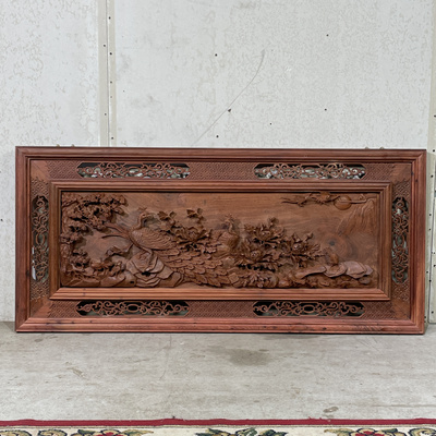 缅甸花梨客厅挂匾大果紫檀挂画