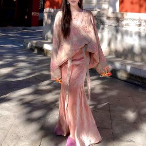 地球店【棠花馥雪】新中式原创定制绣花羽绒服外套+丝绒半裙