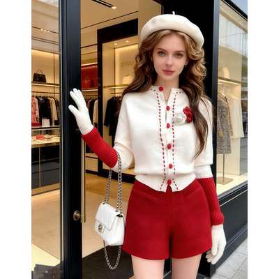 地球店新品白色手工宽松软糯外套