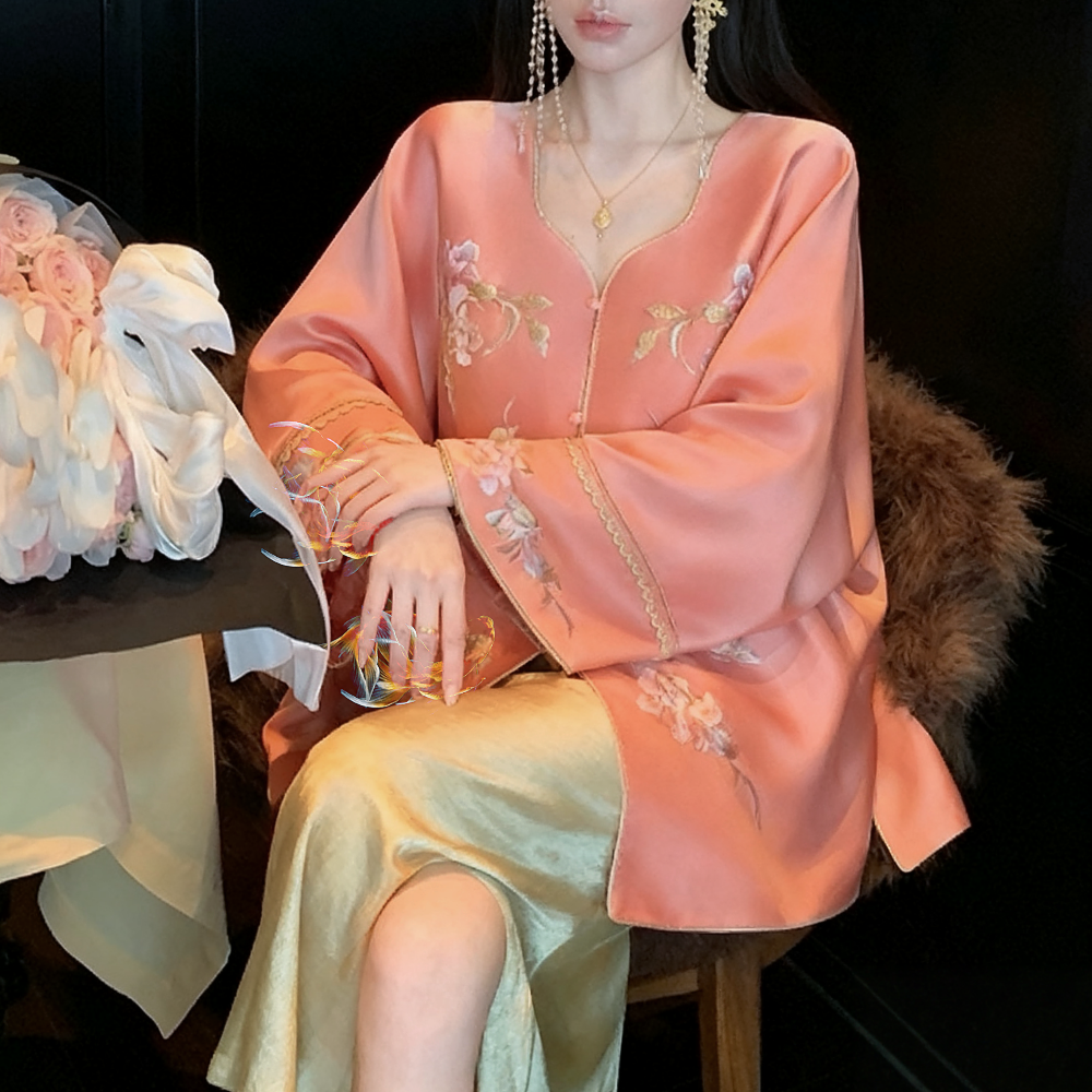 地球店【嫣然桃花】新中式秋新如意领定位刺绣外套女,女装/女士精品,上衣,淘宝优惠券,粉丝福利购,淘宝优惠卷