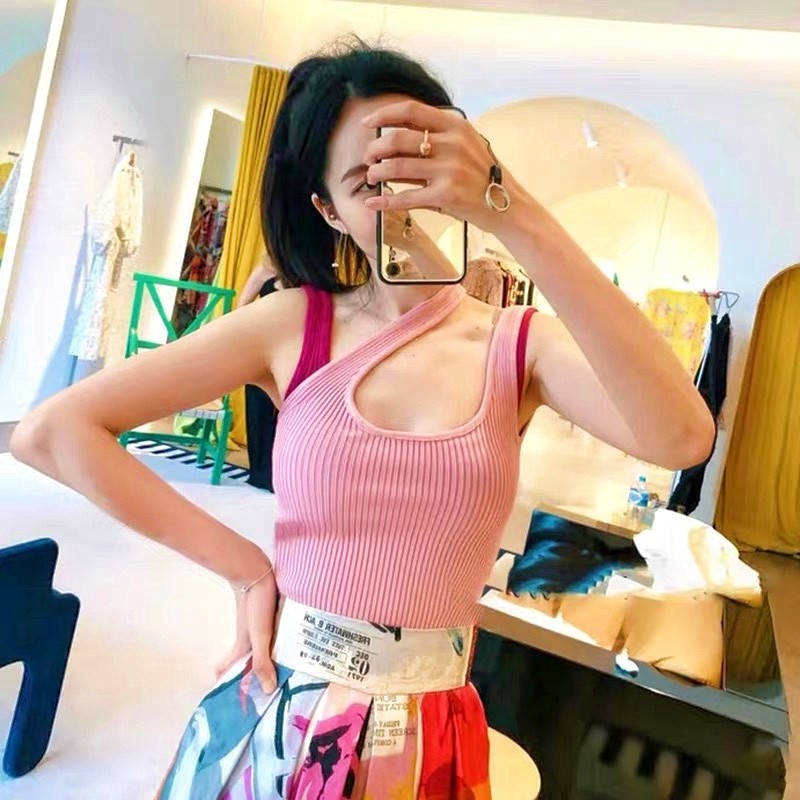 地球店多色可选背心两件套女针织上衣外穿夏无袖性感吊带潮