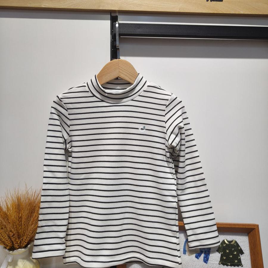 粒粒仔2024秋冬款男女童螺纹棉打底衫儿童半高领纯色内搭单件上衣