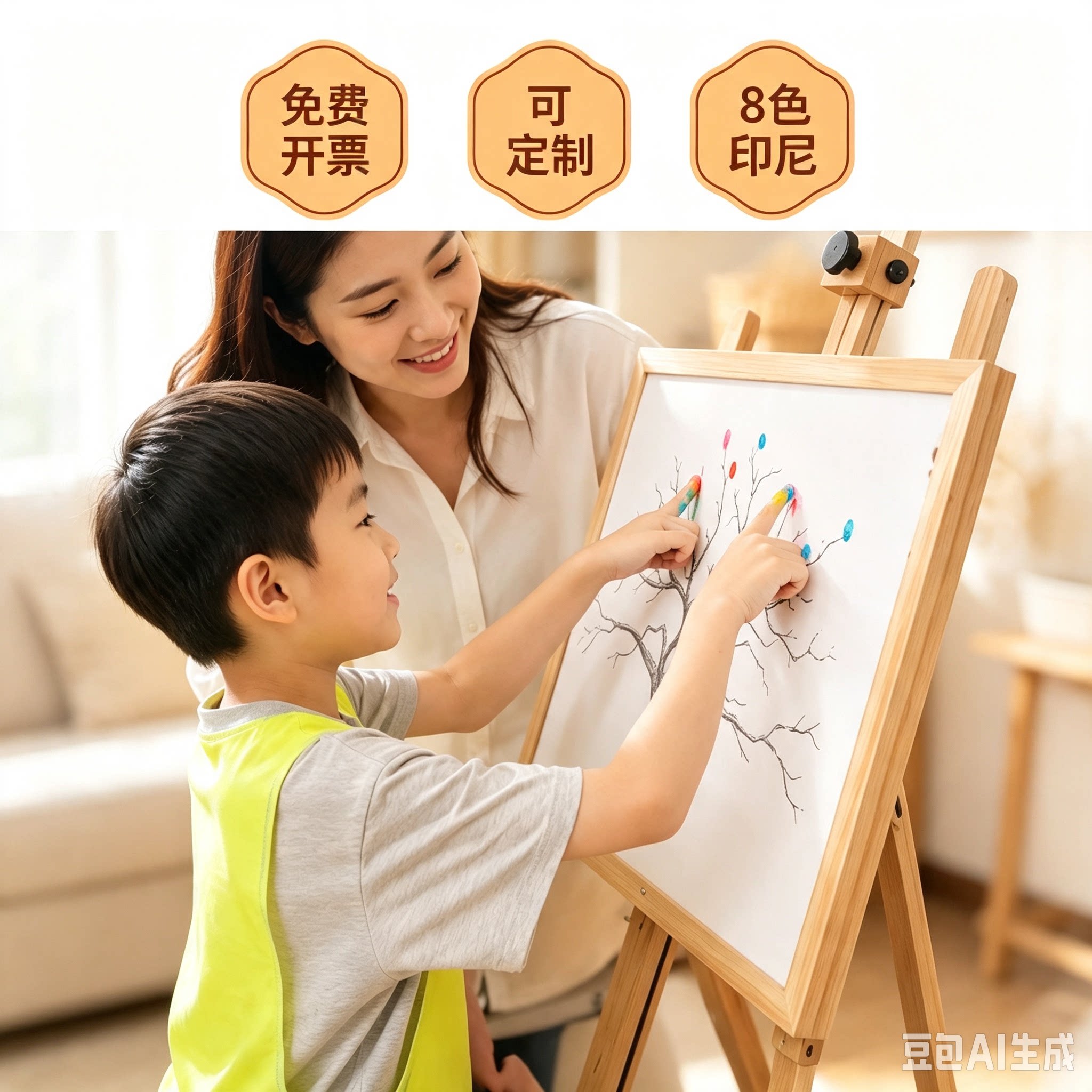 指纹签到树婚礼创意结婚聚会毕业签名幼儿园毕业签名册 活动签到