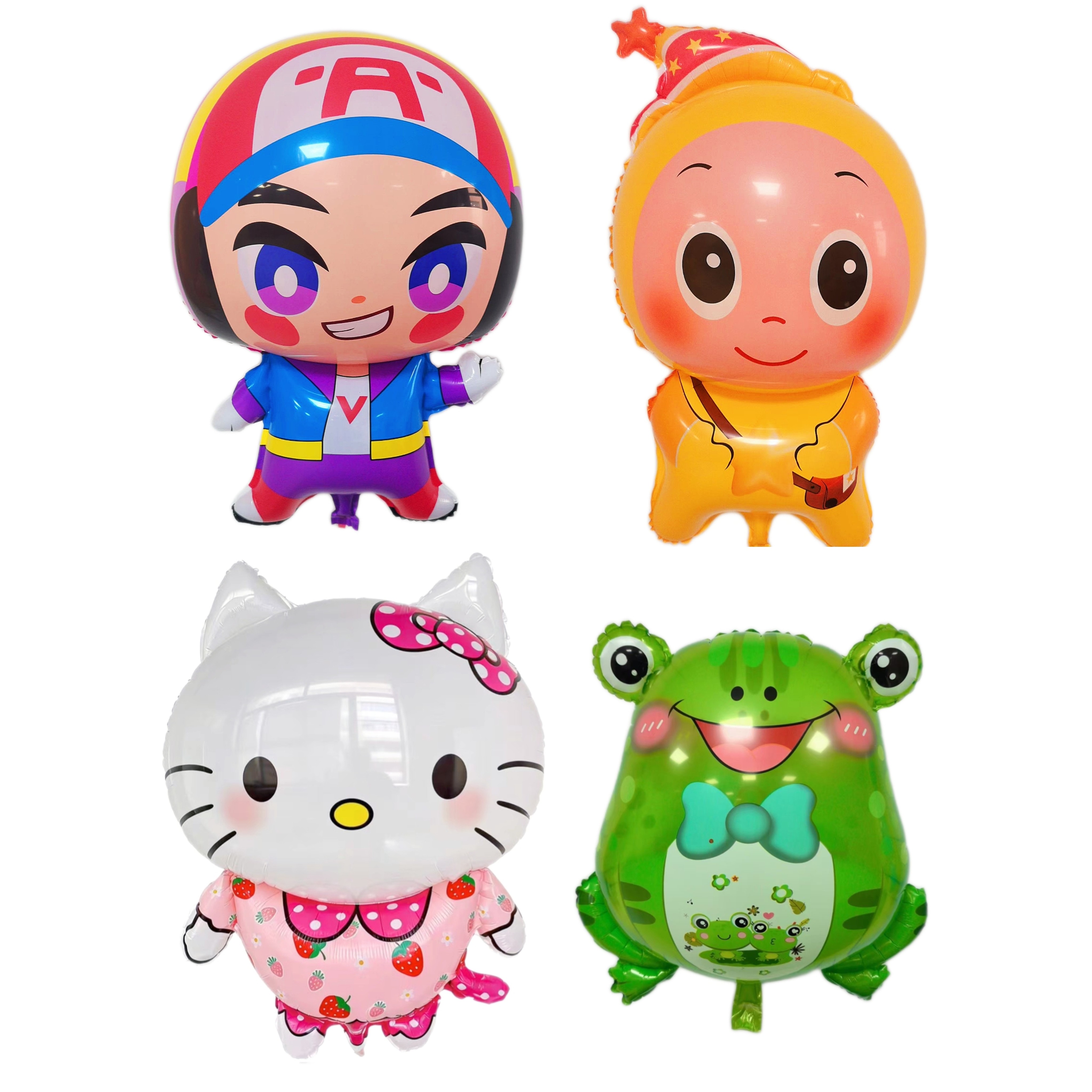 飘空气球卡通新款星星人电玩小子装饰摆摊大号网红球儿童氦气不飞