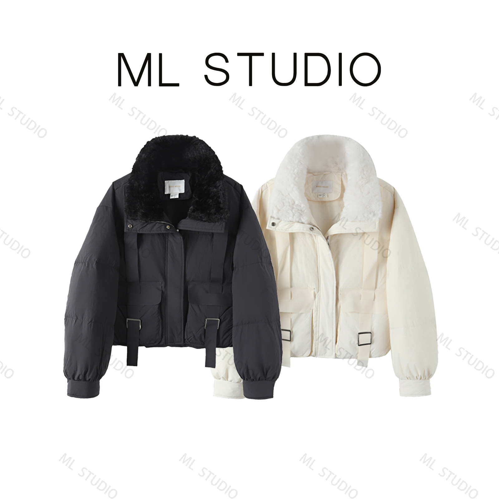 【米粒严选】保暖加厚短款毛绒拼接领BJH羽绒服206