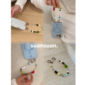 suansuan夏日可爱原创设计彩色串珠小众手机链创意手机壳挂绳个性