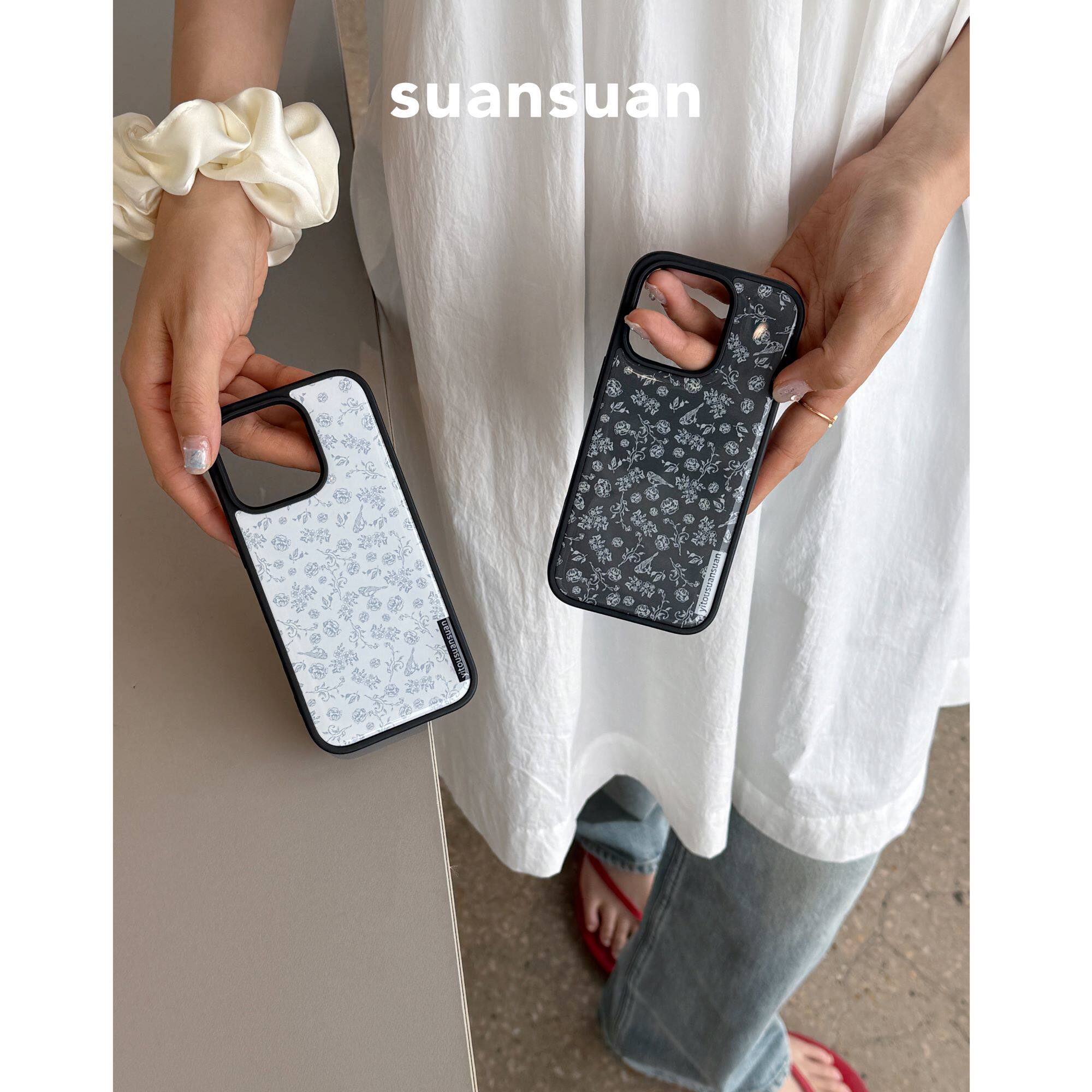 suansuan|原创《少女心事》清冷线条浪漫复古黑边手机壳适用iPhone17promax苹果16/15防摔14保护新款小众创意,3C数码配件,手机保护套/壳,淘宝优惠券,粉丝福利购,淘宝优惠卷