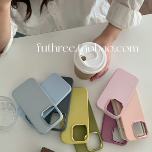 一头蒜蒜 12p手机壳防摔软 韩国ins简约小众高级金属摄像头纯色液态硅胶液适用苹果14promax全包边iPhone13