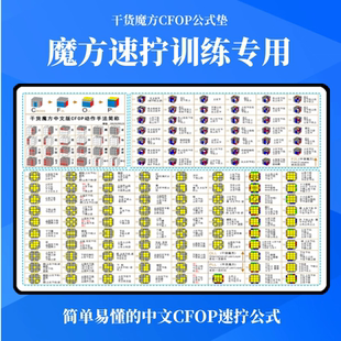 干货魔方速拧CFOP垫子训练垫中文版速拧手册速拧训练垫速拧卡片