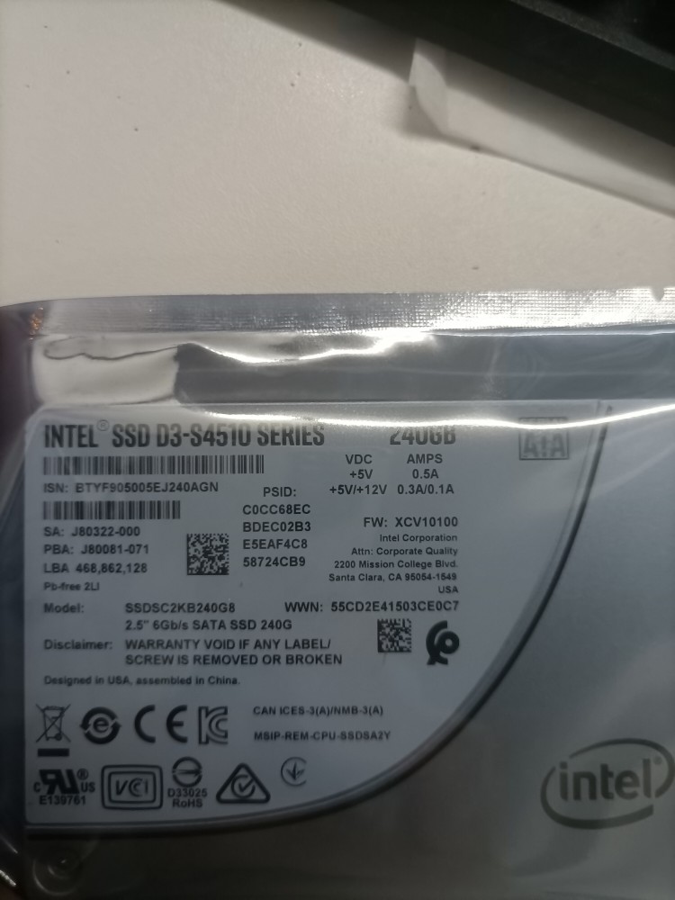 Intel/英特尔 S4510系列 电脑硬件/显示器/电脑周边 固态硬盘 原图主图