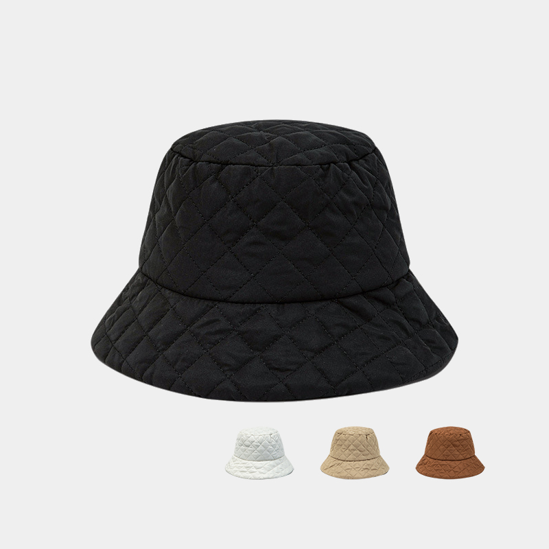 菱格韩版盆帽百搭渔夫帽网红羽绒
