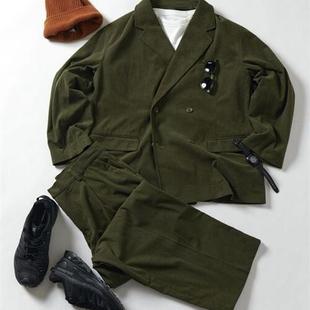 宽松休闲双排扣廓形西服上衣外套灯芯绒 男士 freaks store25秋新款