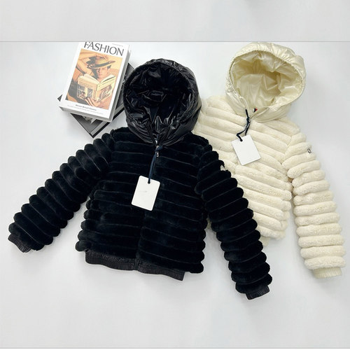 新款M家儿童羽绒服毛绒夹克外套加厚男女童装韩版冬季外套时尚潮
