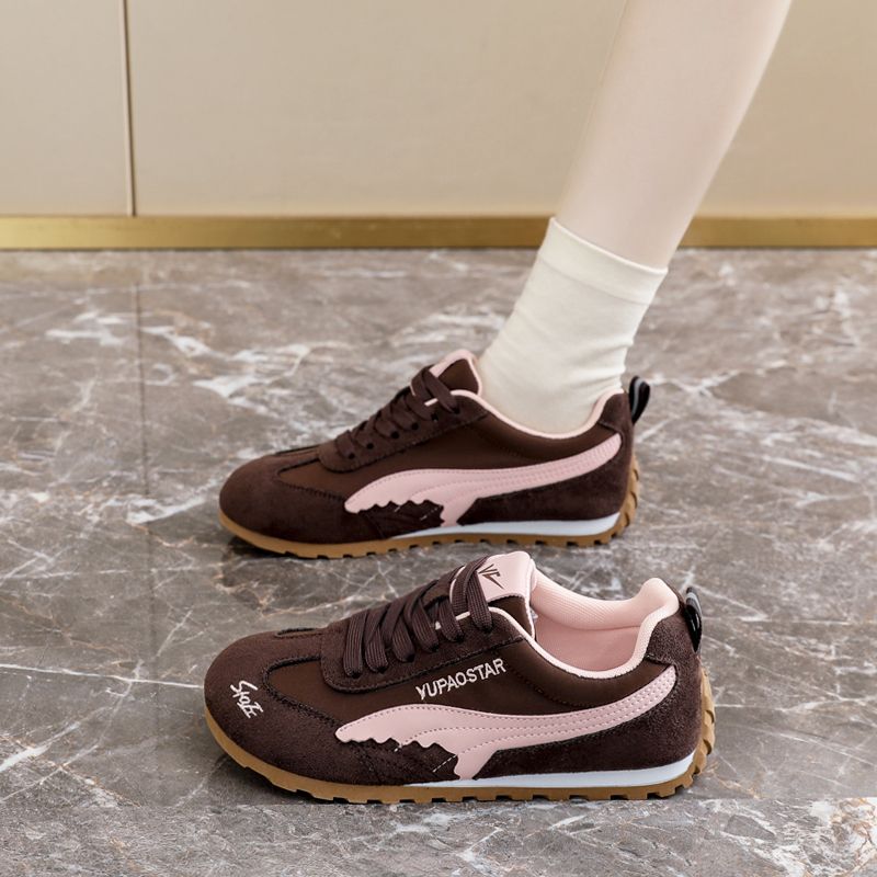 日泰正品女鞋新品秋冬透气运动潮鞋金色厚底皮面阿甘鞋