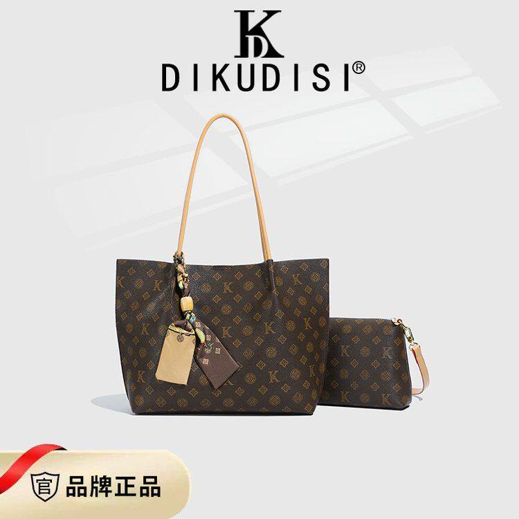 大容量包包女式2025新款超火小众老花通勤托特包高级感单肩斜挎包