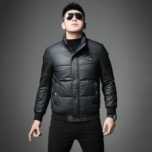 欧洲站羽绒服男士2024新款冬季90白鸭绒外套男款加厚高端短款上衣
