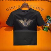 t恤男潮牌潮流帅气2024夏季 新款 男士 欧货高级感烫钻休闲短袖 半袖