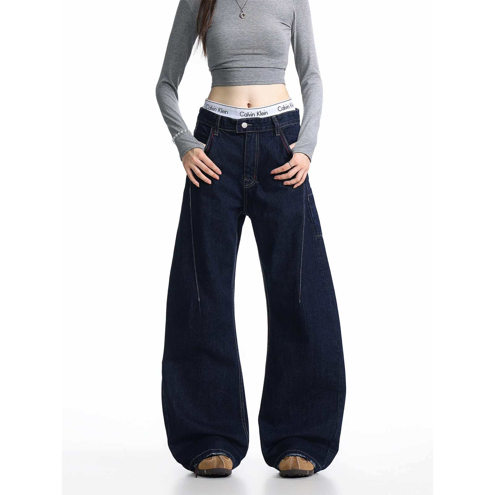 男女设计感痞帅裤子情侣牛仔裤潮