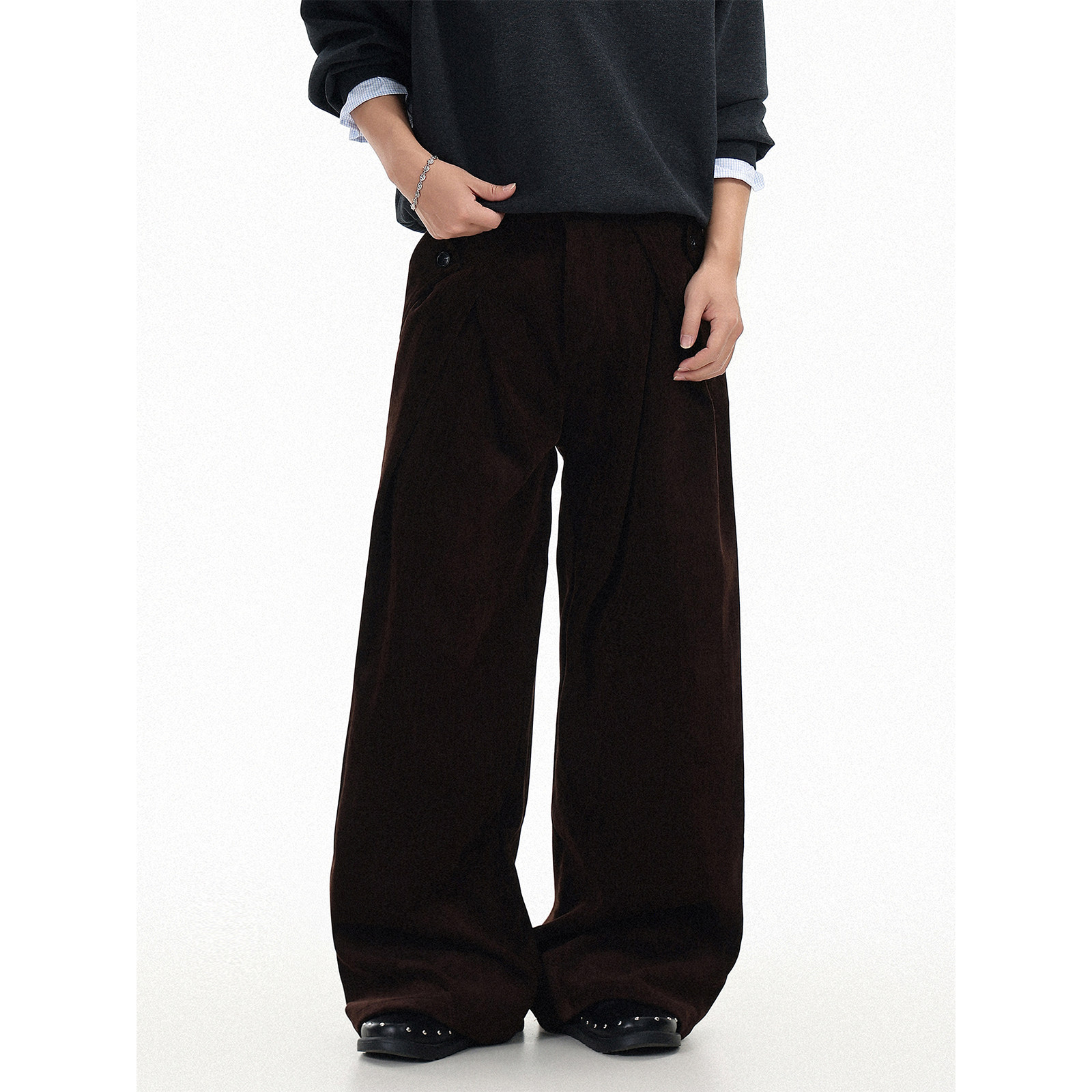 GCINIM401复古设计灯芯绒阔腿裤男女宽松直筒休闲裤美式通勤长裤,男装,休闲裤,淘宝优惠券,粉丝福利购,淘宝优惠卷