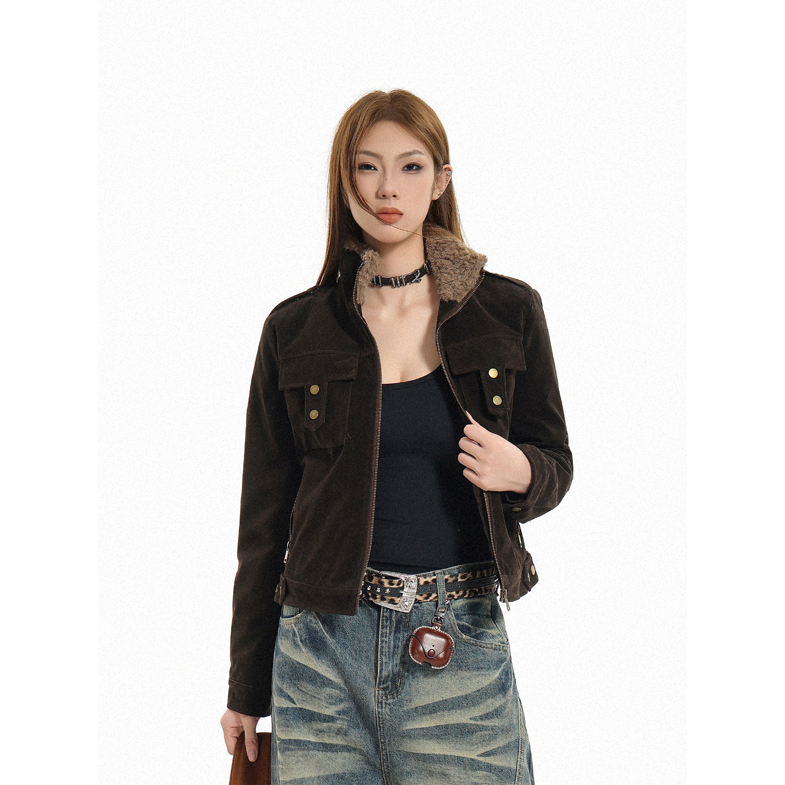 GCINIM401美式复古立领短外套女工装风多口袋修身显瘦棉服外套,女装/女士精品,短外套,淘宝优惠券,粉丝福利购,淘宝优惠卷