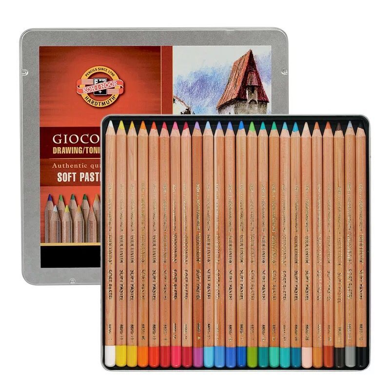 捷克酷喜乐色粉彩铅48色铁盒装色粉铅笔24色粉彩铅笔彩铅粉画笔