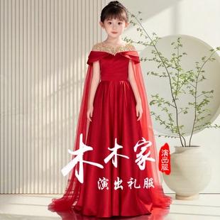 新款女童装大气中国风弹古筝演出服声乐独唱民族礼服学生艺考合唱