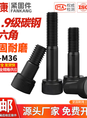 半牙内六角高强度12.9级钉圆柱螺丝杯头加长螺杆M5M6M8M10M20-M36