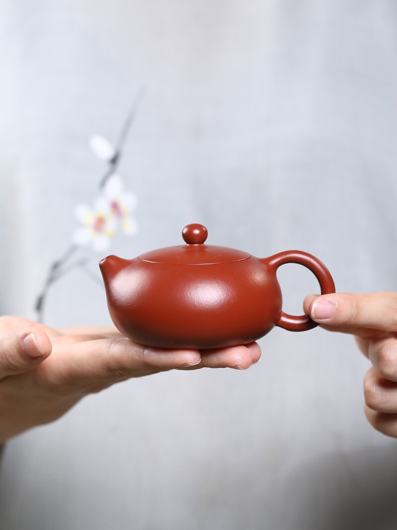 宜兴纯全手工紫砂壶朱泥大红袍球孔小容量西施壶功夫泡茶壶具单壶