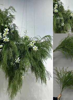 仿真绿植芦荀草绿荀草嘉兰百合火焰百合龙须草婚庆花墙莫奈花园