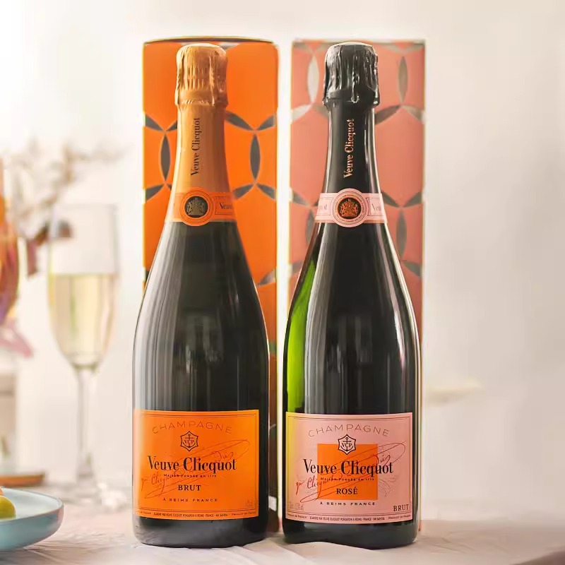 法国凯歌皇牌香槟PatioVeuveClicquot起泡酒桃红礼盒巴黎之花酩悦