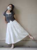 150小个子蛋糕裙白色半身裙女夏季 高腰A字裙春秋百搭大摆长裙 新款