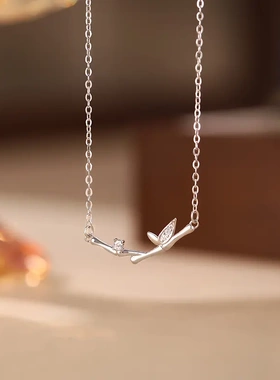 S999足纯银竹节项链2024新款时尚