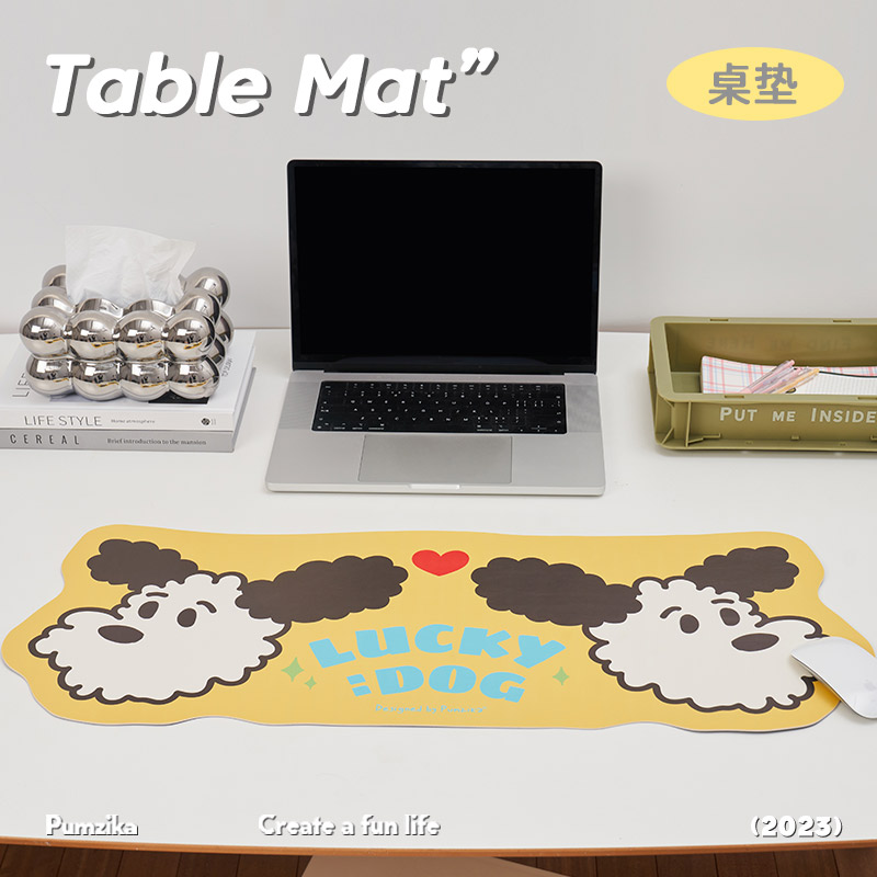 原创小狗异形皮革写字垫桌垫