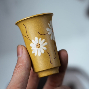宜兴原矿紫砂杯泥绘主人杯茶宠茶碗配壶闻香杯小杯子茶具套装