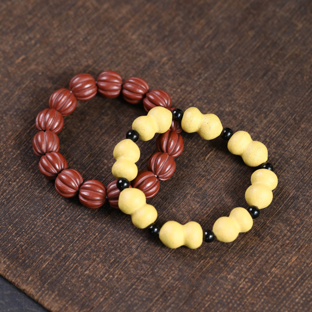 手工装饰可养宜兴紫砂葫芦手串