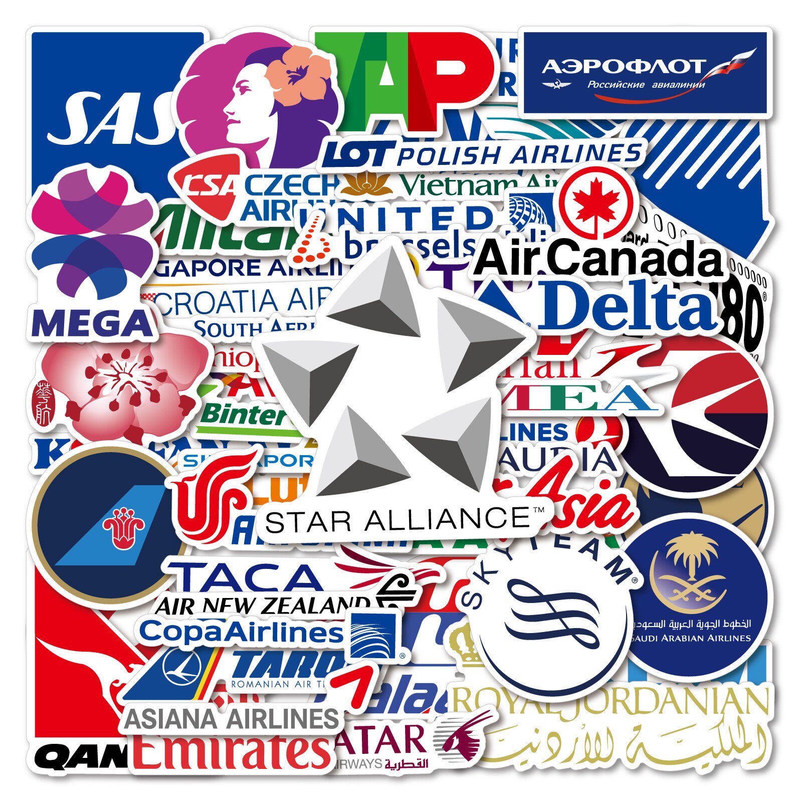 航空公司logo标志贴民航飞友周边文创潮牌行李箱水杯防水涂鸦贴纸