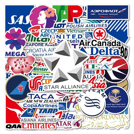 航空公司logo标志贴民航飞友周边文创潮牌行李箱水杯防水涂鸦贴纸