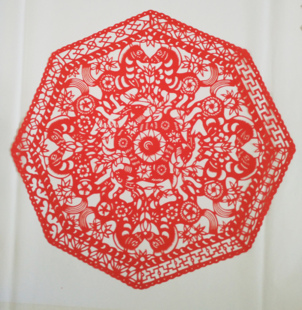 马兔动物剪纸图 纯手工红宣纸儿童学校剪纸窗花贴画中国特色大号