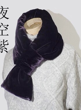 简风日系真丝围巾女冬季交叉
