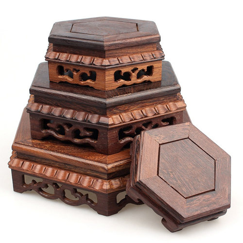 文昌塔底座实木工艺礼品摆饰花瓶奇石头方形木头底座托 托架鸡翅