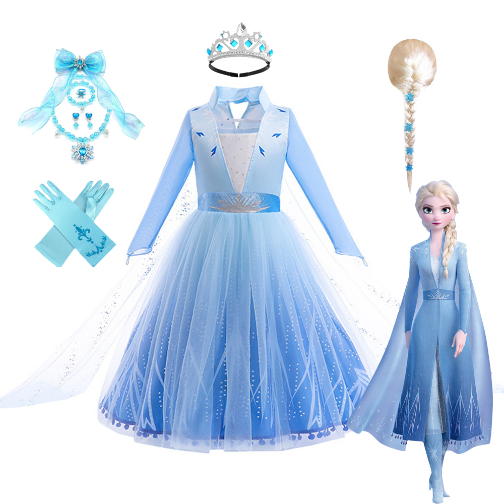 冰雪奇缘爱莎公主裙电影同款女童