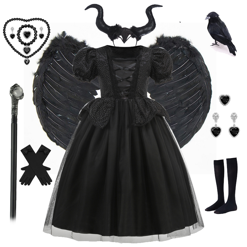 女童沉睡女巫公主裙恶魔演出服