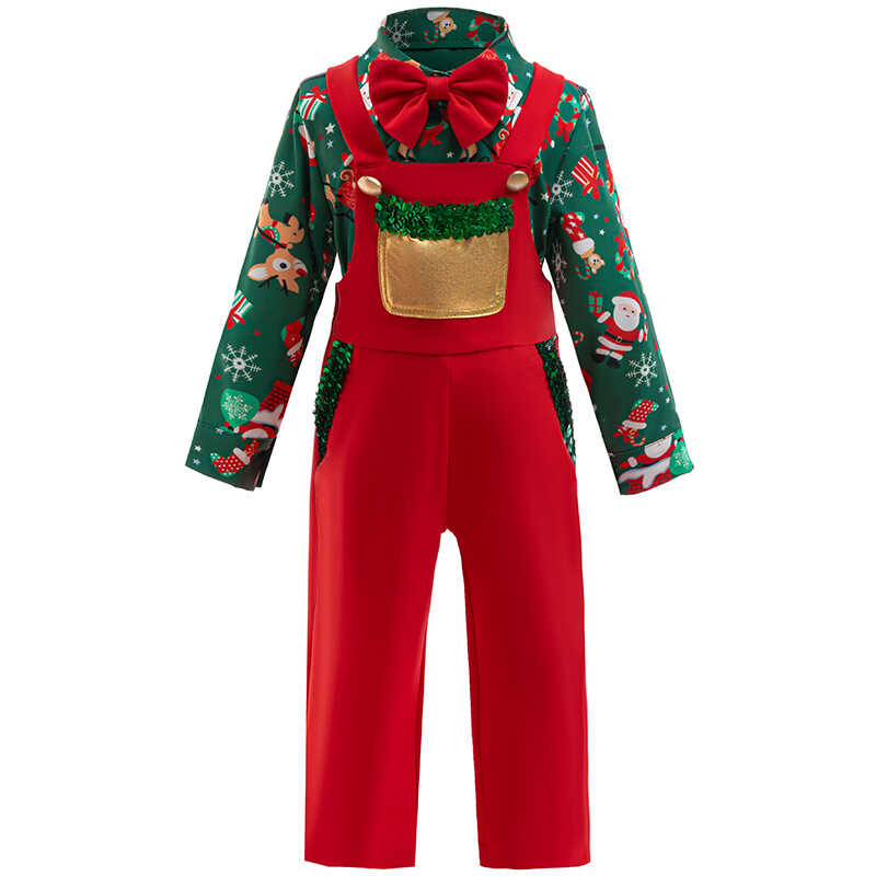 男韩版亮片卡通图案两件套表演