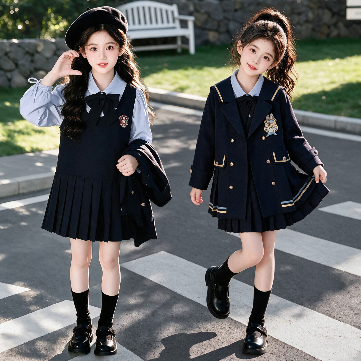 女童英伦风jk学士服好看校服套装图片