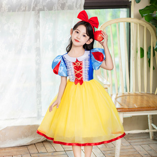 儿童六一派对cos童话故事白雪公主演出服儿童甜美亮片网纱连衣裙