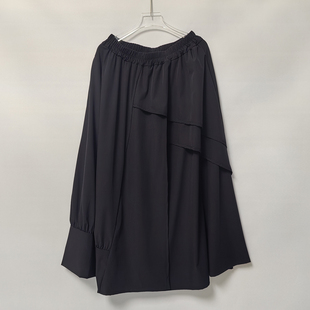 暗黑系设计感多层次小众半身裙山本风骑士裙不规则百搭夏款中长裙