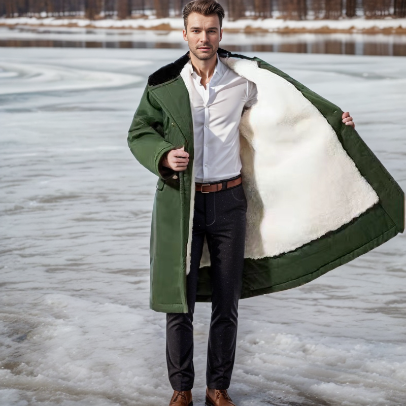 羊皮军棉大衣男女皮毛一体羊毛大衣皮大衣东北冬季长款超厚羊皮袄
