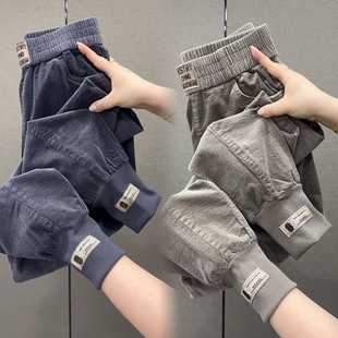 子束脚老爹裤 灯芯绒哈伦裤 宽松条绒女士萝卜裤 新款 子女2025春秋季